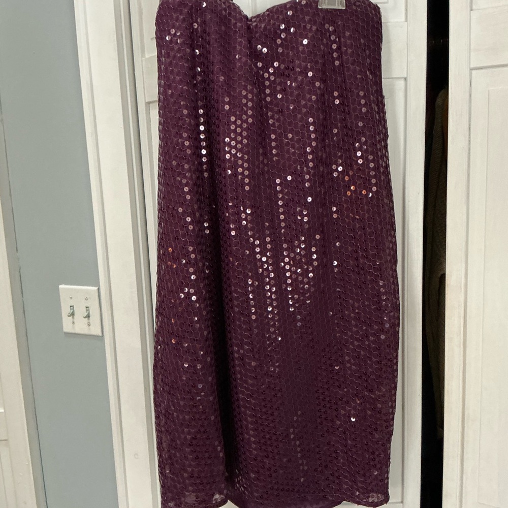 Anthropologie Plum Sequin Maxi Skirt - Picture 2 of 6